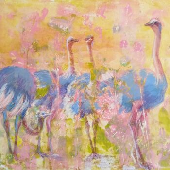 "Ostriches" başlıklı Tablo Alyona Masterkova tarafından, Orijinal sanat, Akrilik