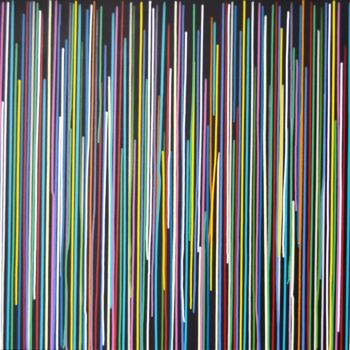 绘画 标题为“Lines on black!” 由Astrid Stoeppel, 原创艺术品, 丙烯 安装在木质担架架上
