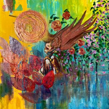 绘画 标题为“Winged Dreams & Fli…” 由Dr. Priyanjalee Banerjee, 原创艺术品, 丙烯