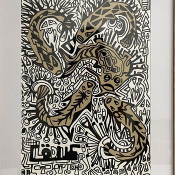 Peinture intitulée "Des baudroies tenta…" par Claude Combas, Œuvre d'art originale, Acrylique