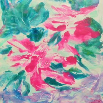 绘画 标题为“Abstract pink flower” 由Lu Sho, 原创艺术品, 丙烯