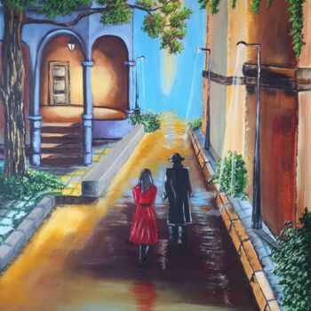 Peinture intitulée "Une balade dans une…" par Nathalie Choury, Œuvre d'art originale, Huile Monté sur Châssis en bois
