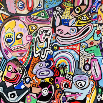 Peinture intitulée "Strings of Fate" par Ciano, Œuvre d'art originale, Acrylique