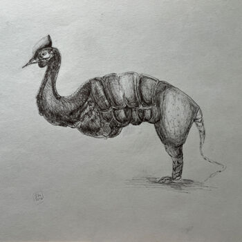 Drawing titled "3gbd / The body in…" by Leni Smoragdova, Original Artwork, Marker