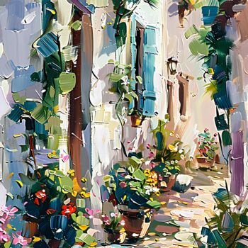 Digital Arts titled "Alleyway 1" by Elena Avanesova, Original Artwork, AI generated image
