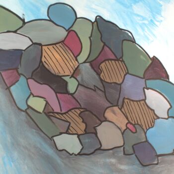 Peinture intitulée "Géométrie1" par Christelle Moreau, Œuvre d'art originale, Acrylique