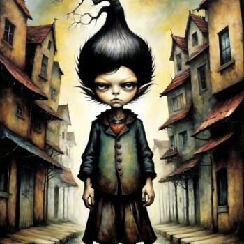 Painting titled "Urban Rebel" by Alexandr Kuznetsov, Original Artwork, Acrylic Mounted on Wood Stretcher frame