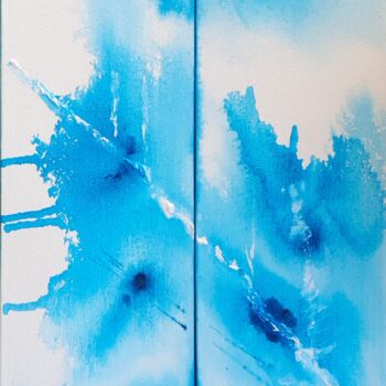 Peinture intitulée "Songe bleu" par Jacqueline Poitevin, Œuvre d'art originale, Acrylique Monté sur Autre panneau rigide