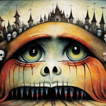 Peinture intitulée "Fortress Gaze" par Alexandr Kuznetsov, Œuvre d'art originale, Acrylique Monté sur Châssis en bois