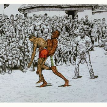 Dessin intitulée "Làmb" par Alain Wankwini, Œuvre d'art originale, Stylo gel