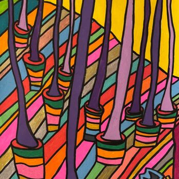 Dessin intitulée "Trunks on a veil ba…" par Christophe Verger-Lecocq, Œuvre d'art originale, Marqueur