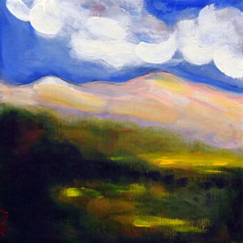 Peinture intitulée "Paysage de montagne…" par Alliet-Delacroix, Œuvre d'art originale, Acrylique Monté sur Châssis en bois