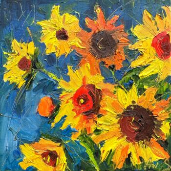 Painting titled "Sunlit moments" by Irina Anis, Original Artwork, Oil Mounted on Wood Stretcher frame