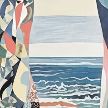 제목이 "Chromatic Tides: An…"인 미술작품 Asel로, 원작, 아크릴 나무 들것 프레임에 장착됨