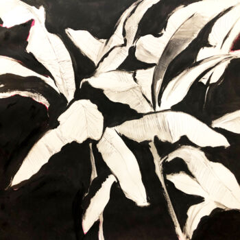 Painting titled "Flamboyants noirs" by Isabelle Barnasson, Original Artwork, Gouache