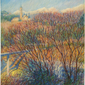 绘画 标题为“Chiesa Sant'Abbondi…” 由Konoko, 原创艺术品, 油 安装在木质担架架上