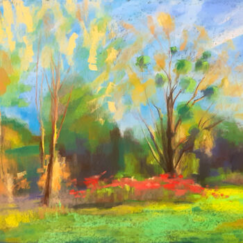 Drawing titled "L'automne arrive" by Tatiana Ivchenkova, Original Artwork, Pastel