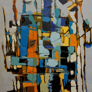 Peinture intitulée "Abstract Garden" par Artyom Basenci, Œuvre d'art originale, Huile Monté sur Châssis en bois