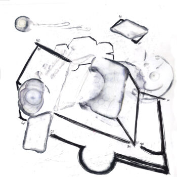 Dessin intitulée "Tati's Voiture 037" par Dimitris Kritsotakis, Œuvre d'art originale, Stylo à bille