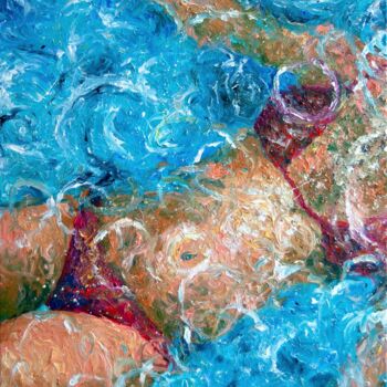 Ζωγραφική με τίτλο "Splash" από Chiara Magni, Αυθεντικά έργα τέχνης, Λάδι Τοποθετήθηκε στο Ξύλινο φορείο σκελετό