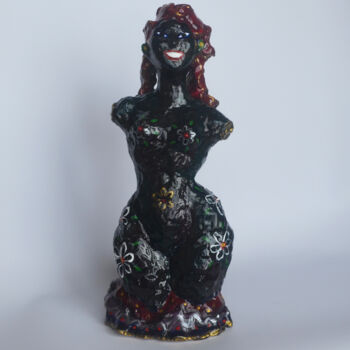 Scultura intitolato "Black woman" da Margarita Felis, Opera d'arte originale, Argilla