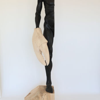 Sculptuur getiteld "Metà morfosi (Metam…" door Antonio Tropiano, Origineel Kunstwerk, Hout