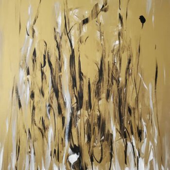 Painting titled "Gold Rush" by Joyce Fournier, Original Artwork, Acrylic Mounted on Wood Stretcher frame