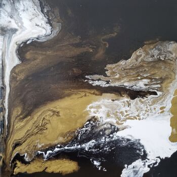 Painting titled "Deep Waves" by Joyce Fournier, Original Artwork, Acrylic Mounted on Wood Stretcher frame