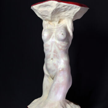 Sculptuur getiteld "Il torsolo di Adele…" door Antonio Tropiano, Origineel Kunstwerk, Hout