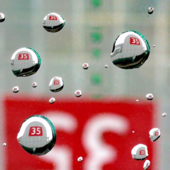 Photography titled "Number 35 Raindrops" by Ingrid Blaurock, Original Artwork, Digital Photography Mounted on Other rigid pa…