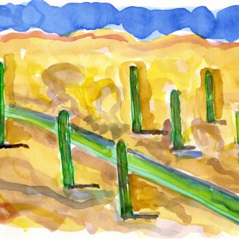 Malerei mit dem Titel "Laying Wall of Trus…" von Detlef Lemme (Farbenkugel), Original-Kunstwerk, Aquarell