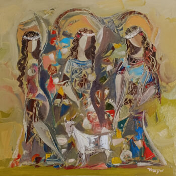 Painting titled "Armenian Rural Reve…" by Hayk Miqayelyan, Original Artwork, Oil Mounted on Wood Stretcher frame