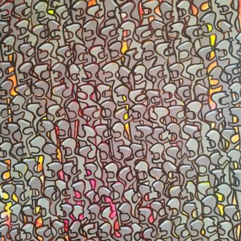 Peinture intitulée "Nématoïdes des plai…" par Delphine Dessein, Œuvre d'art originale, Acrylique Monté sur Châssis en bois