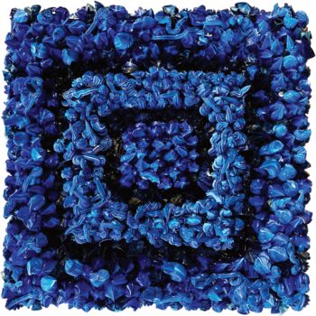 Painting titled "Depth of... Blue 30…" by Christophe Sola, Original Artwork, Oil Mounted on Wood Stretcher frame
