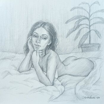 제목이 "In a good mood, the…"인 그림 Liliia Shpitaleva로, 원작, 연필
