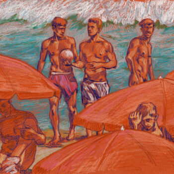 Red umbrellas