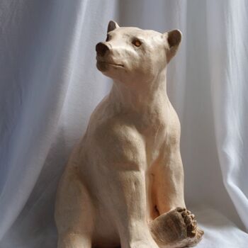 Γλυπτική με τίτλο "OURS BLANC" από Isabelle Zwang, Αυθεντικά έργα τέχνης, Πυλός