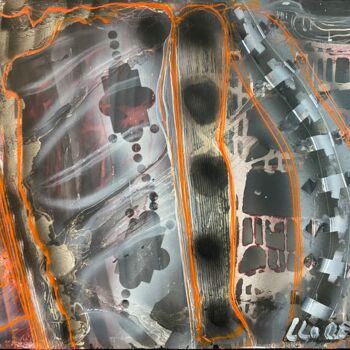 Painting titled "Abstracción 2015 Re…" by Paco Llorens, Original Artwork, Acrylic Mounted on Wood Panel