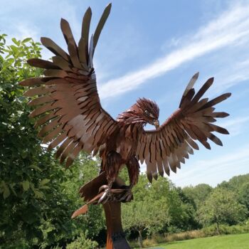 Sculpture intitulée "Aigle" par Pacom, Œuvre d'art originale, Métaux