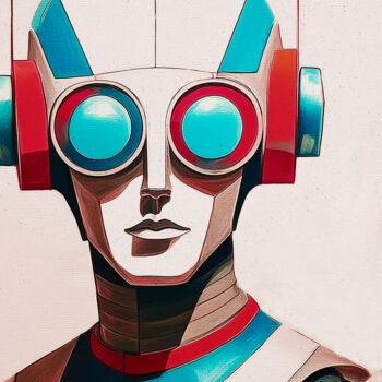 Artes digitais intitulada "Sixties Humanoid 02" por Fernando Vieira, Obras de arte originais, Pintura digital