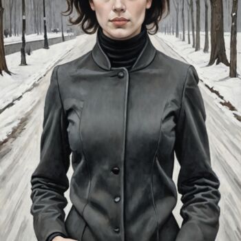 绘画 标题为“Winter loneliness” 由Nursultan Abildayev, 原创艺术品, 油 安装在木质担架架上