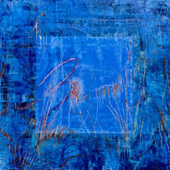 Ζωγραφική με τίτλο "La petite bleue" από Virginie Munch, Αυθεντικά έργα τέχνης, Ακρυλικό Τοποθετήθηκε στο Χαρτόνι
