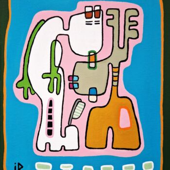 Painting titled "Exploring new tools" by Inke Bemelmans, Original Artwork, Acrylic
