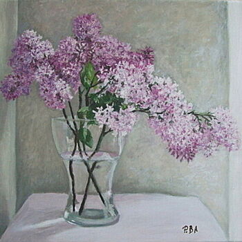 Painting titled "French lilacs in a…" by Pola.B.Alex, Original Artwork, Oil