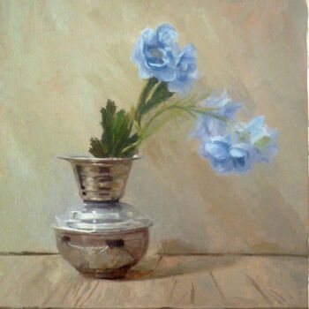 Картина под названием "Blue Flower" - Radosveta Zhelyazkova, Подлинное произведение искусства, Масло