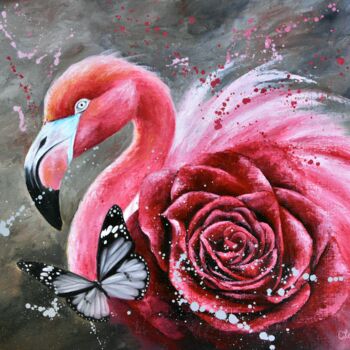 Painting titled "VALENTINE'S DAY" by Carine Lauber, Original Artwork, Oil Mounted on Wood Stretcher frame