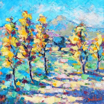 Peinture intitulée "Les Cols" par Francis Jalibert, Œuvre d'art originale, Huile Monté sur Châssis en bois