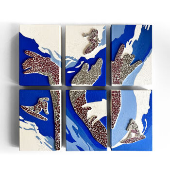 Peinture intitulée "Let’s Ocean make mu…" par Alexandra Beshko, Œuvre d'art originale, Acrylique Monté sur Châssis en bois