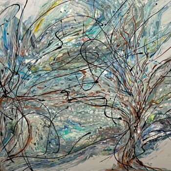 Ζωγραφική με τίτλο "Laminaires flottant…" από Lea Monnier Art, Αυθεντικά έργα τέχνης, Ακρυλικό