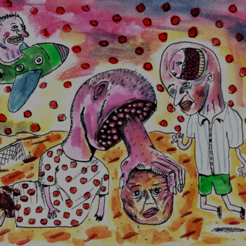 Zeichnungen mit dem Titel "Spores de haut nive…" von Patrick Jannin, Original-Kunstwerk, Tinte
